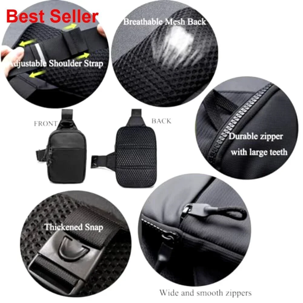 Waterproof Nylon Mini Sling Bag Crossbody Chest Bag Daypack